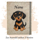 Dokumentenhülle Hund für Rauhaardackel black tan